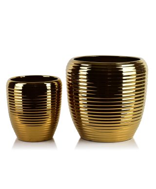 NEVA Komplet 2 osłonek ceramicznych Gold 30,5x30,5x30,5cm 20,5x20,5x23cm
