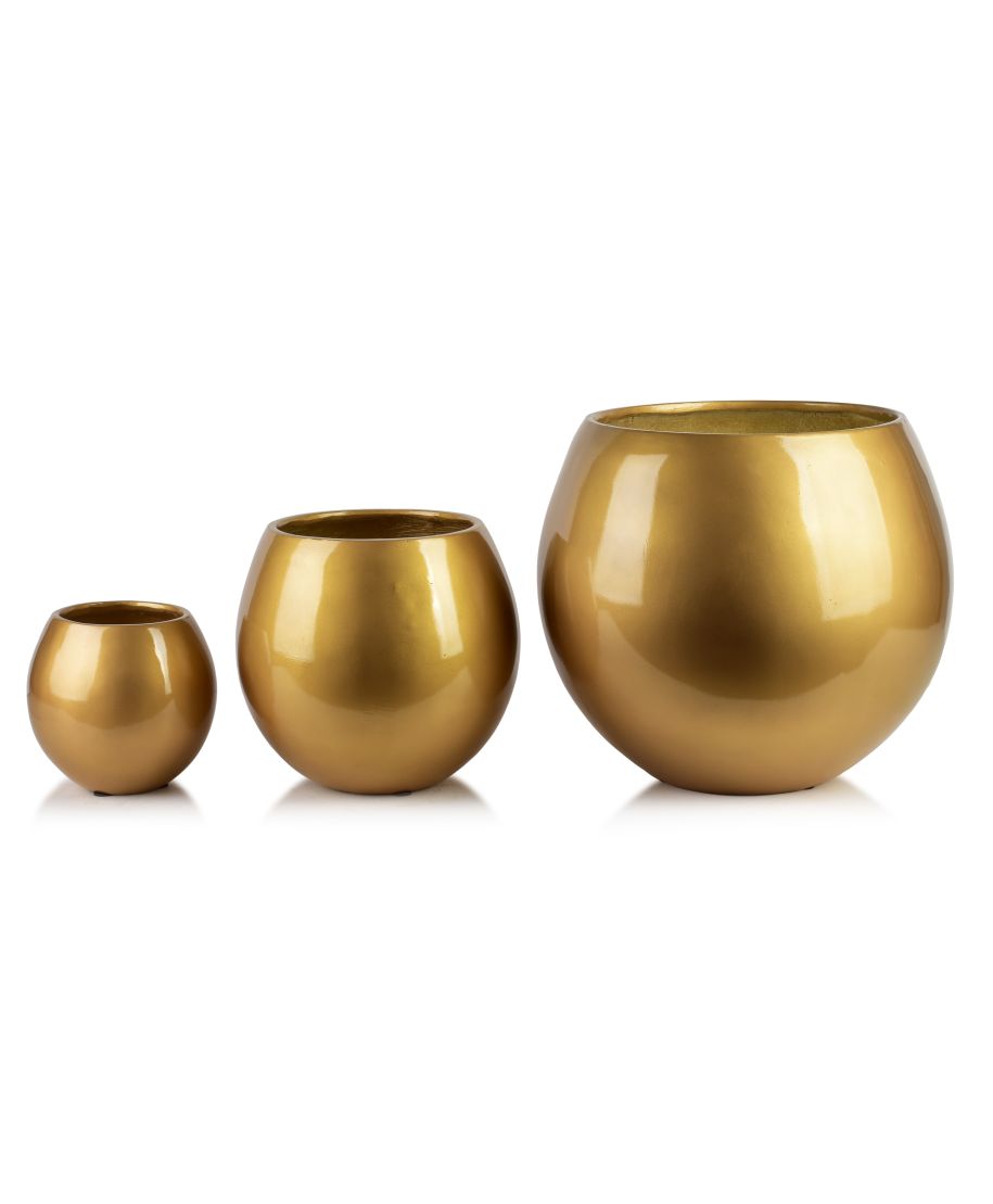 NEVA GOLD Komplet 3 osłonek ceramicznych 42,5x42,5x39cm 28x28x27cm 20x20x19cm BIG