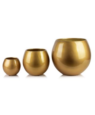 NEVA GOLD Komplet 3 osłonek ceramicznych 42,5x42,5x39cm 28x28x27cm 20x20x19cm BIG