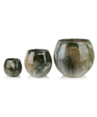 NEVA GREEN Komplet 3 osłonek ceramicznych 42,5x42,5x39cm 28x28x27cm 20x20x19cm BIG