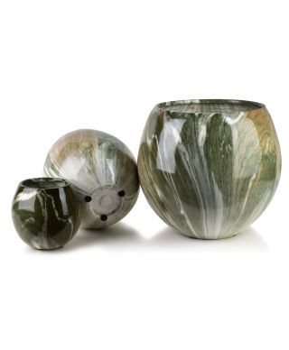 NEVA GREEN Komplet 3 osłonek ceramicznych 42,5x42,5x39cm 28x28x27cm 20x20x19cm BIG