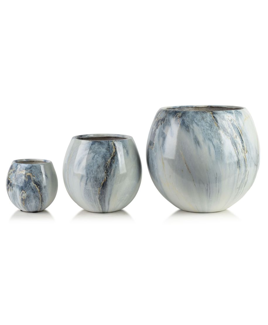 NEVA MARBLE Komplet 3 osłonek ceramicznych 42,5x42,5x39cm 28x28x27cm 20x20x19cm BIG