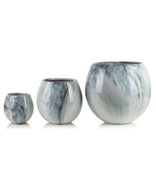 NEVA MARBLE Komplet 3 osłonek ceramicznych 42,5x42,5x39cm 28x28x27cm 20x20x19cm BIG