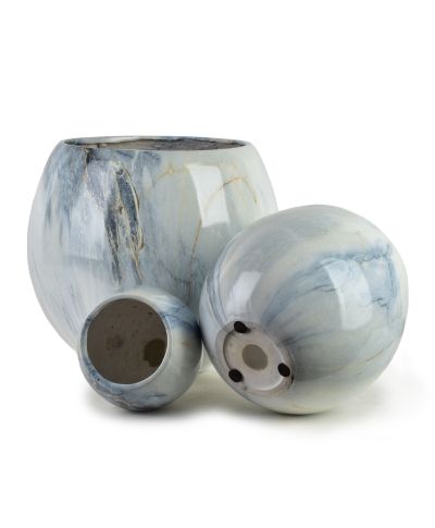 NEVA MARBLE Komplet 3 osłonek ceramicznych 42,5x42,5x39cm 28x28x27cm 20x20x19cm BIG