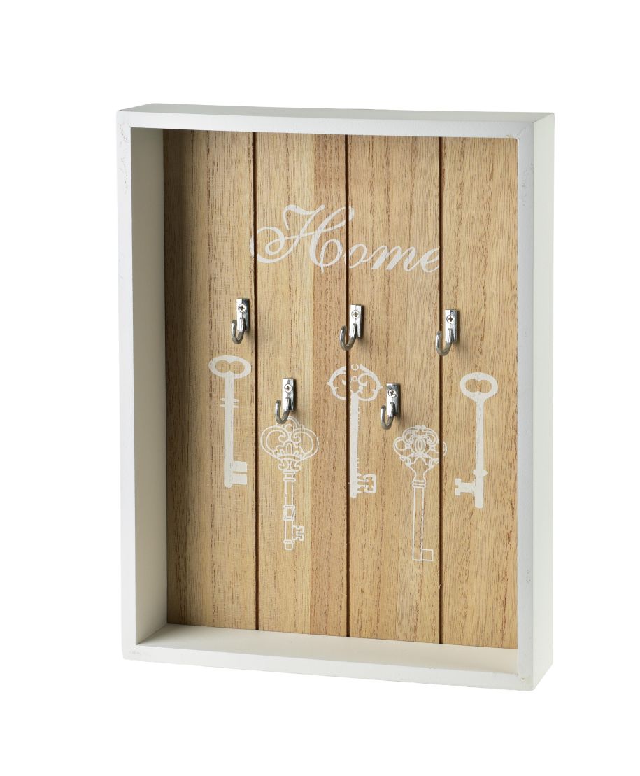 STACY Skrzynka na klucze 22x5x28,5cm otwarta biała HOME