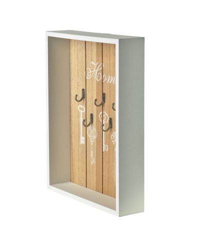 STACY Skrzynka na klucze 22x5x28,5cm otwarta biała HOME