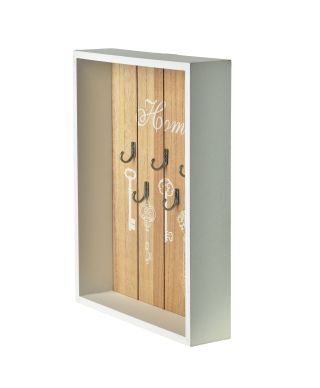 STACY Skrzynka na klucze 22x5x28,5cm otwarta biała HOME