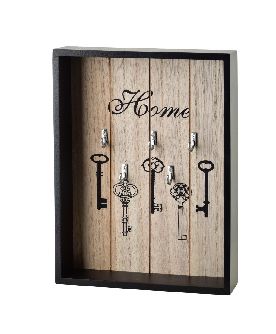 STACY Skrzynka na klucze 22x5x28,5cm otwarta czarna HOME