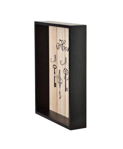 STACY Skrzynka na klucze 22x5x28,5cm otwarta czarna HOME