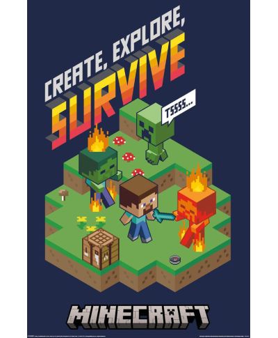 Minecraft Survive - plakat