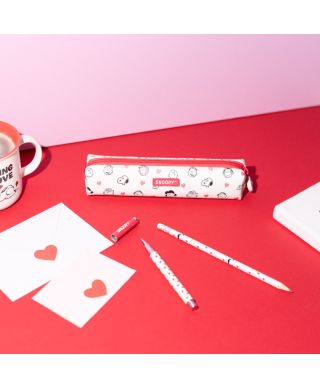 Snoopy Love Season - zestaw piórnika z długopisem i ołówkiem
