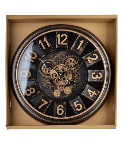 RAMSEY Zegar 45cm z ruchomym mechanizmem 45x45x7cm