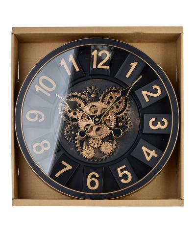 RAMSEY Zegar 40cm z ruchomym mechanizmem 40x40x7cm