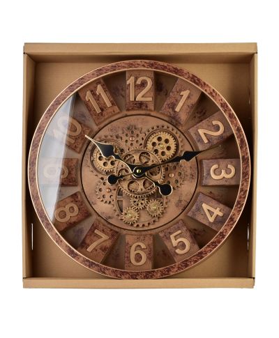 RAMSEY Zegar 40cm z ruchomym mechanizmem 40x40x7cm