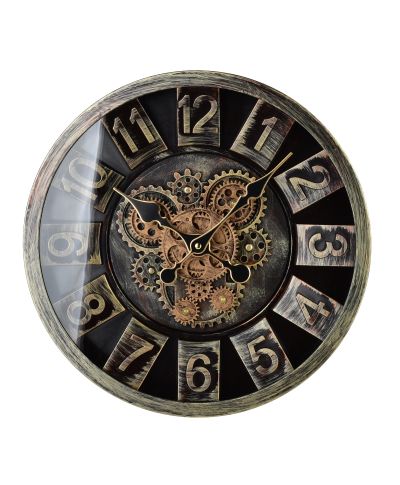 RAMSEY Zegar 40cm z ruchomym mechanizmem 40x40x7cm