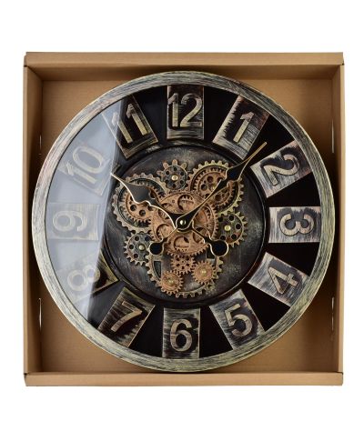 RAMSEY Zegar 40cm z ruchomym mechanizmem 40x40x7cm