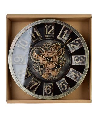 RAMSEY Zegar 40cm z ruchomym mechanizmem 40x40x7cm