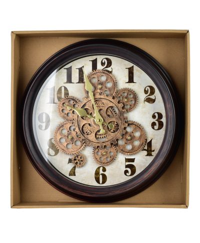 RAMSEY Zegar 35cm z ruchomym mechanizmem 35x35x7cm