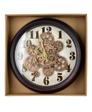 RAMSEY Zegar 35cm z ruchomym mechanizmem 35x35x7cm