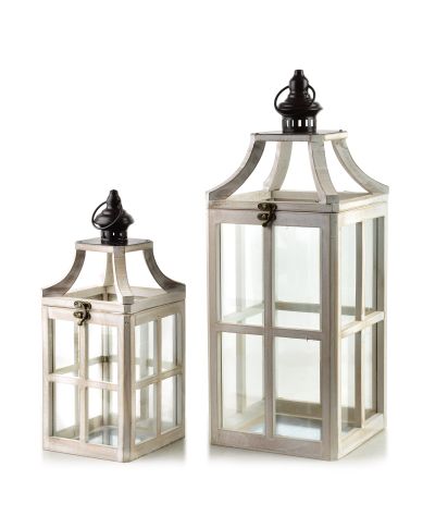 LEVI Komplet 2 latarni 20x20x53/15x15x38cm