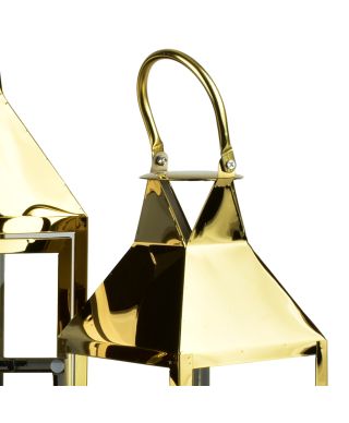 LEVI GOLD Komplet 3 latarni 18x18x53/14x14x41/10x10x25cm