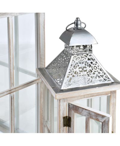 LEVI Komplet 2 latarni 25x25x67/16x16x43cm