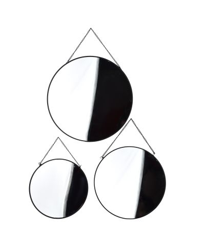 ALEXIA Komplet 3 luster 28/24/19cm na łańcuszku czarne