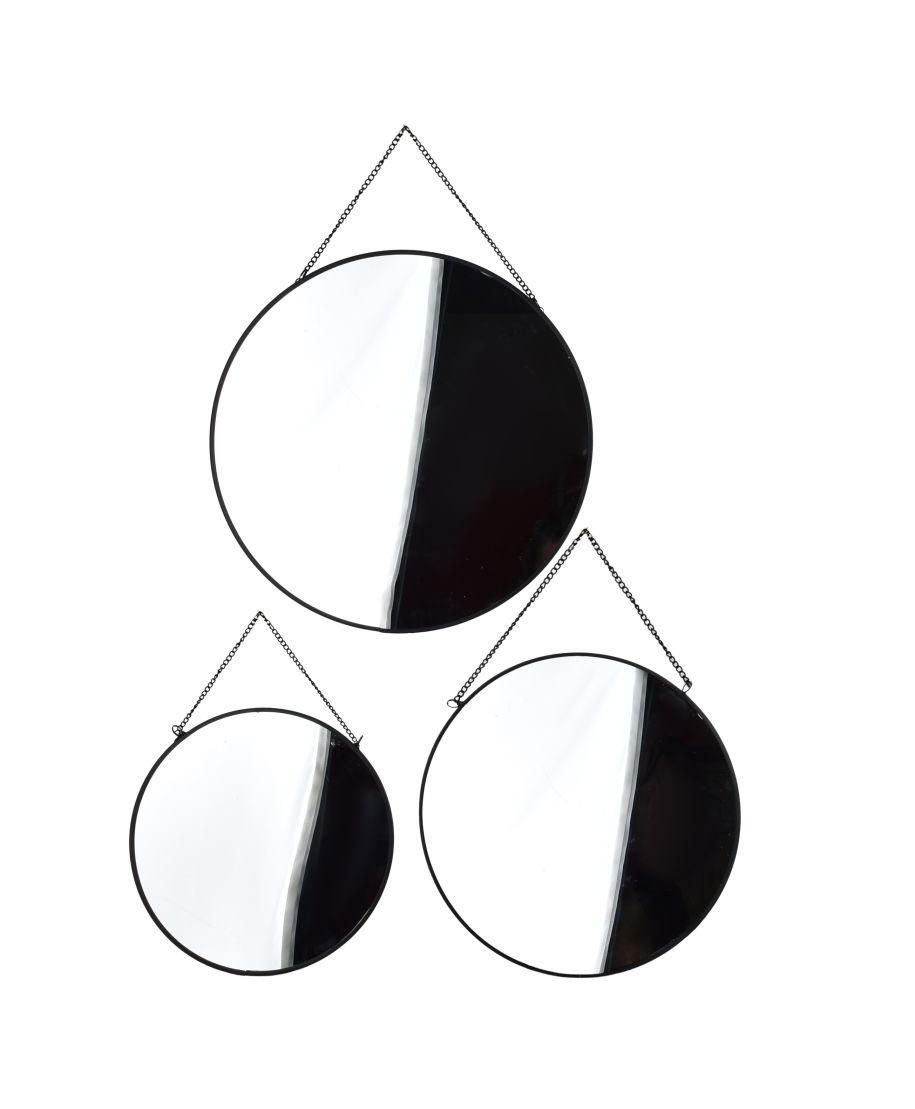 ALEXIA Komplet 3 luster 28/24/19cm na łańcuszku czarne