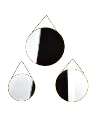 ALEXIA Komplet 3 luster 28/24/19cmna łańcuszku złote