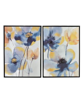 INGA Komplet 2 obrazów 50x70cm złote kwiaty