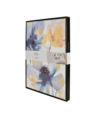 INGA Komplet 2 obrazów 50x70cm złote kwiaty