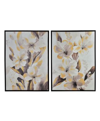 INGA Komplet 2 obrazów 50x70cm złote kwiaty 2