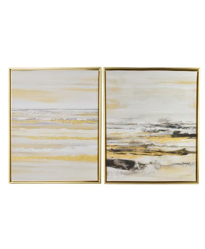 INGA Komplet 2 obrazów 40x50cm złoto czarna abstrakcja