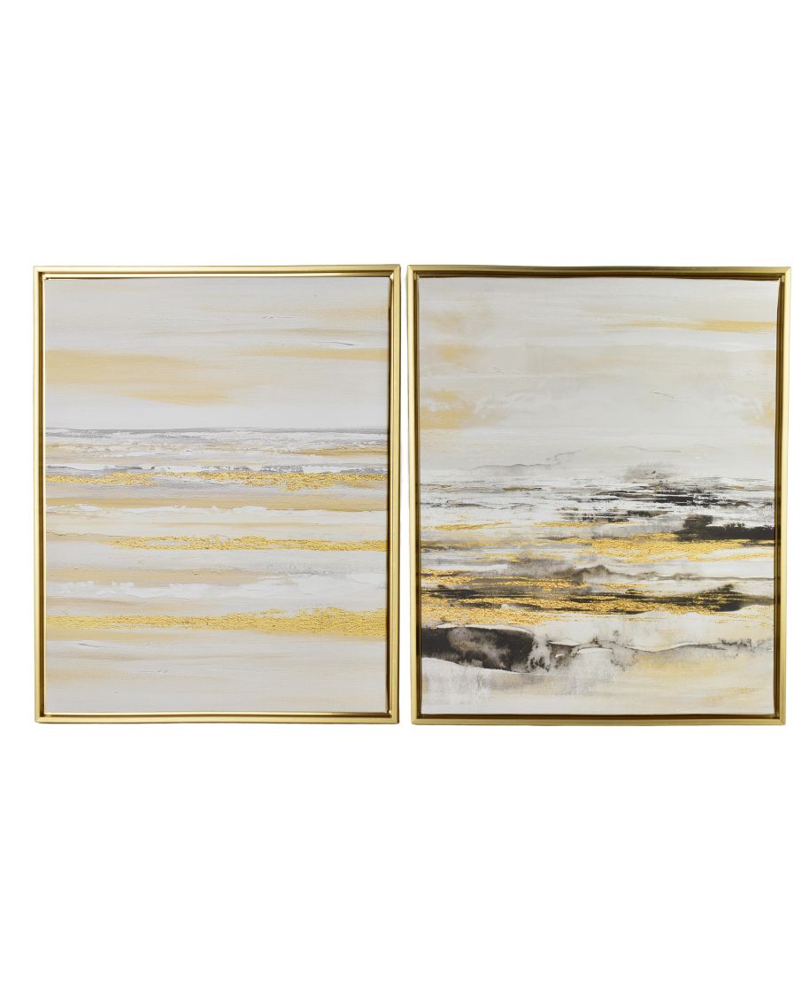 INGA Komplet 2 obrazów 40x50cm złoto czarna abstrakcja