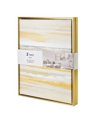 INGA Komplet 2 obrazów 40x50cm złoto czarna abstrakcja