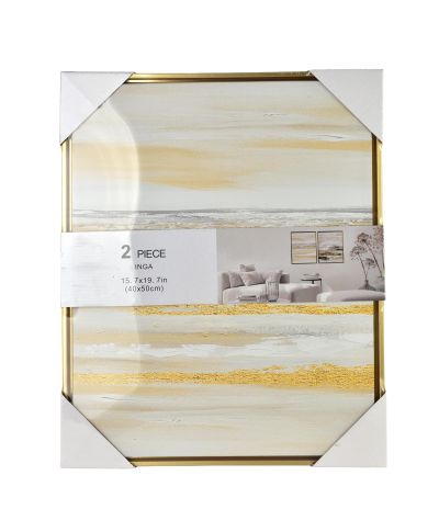 INGA Komplet 2 obrazów 40x50cm złoto czarna abstrakcja