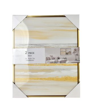 INGA Komplet 2 obrazów 40x50cm złoto czarna abstrakcja