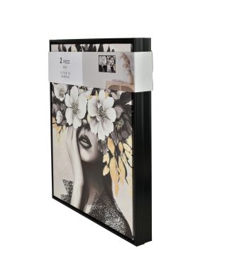 INGA Komplet 2 obrazów 40x50cm kobieca twarz i kwiaty