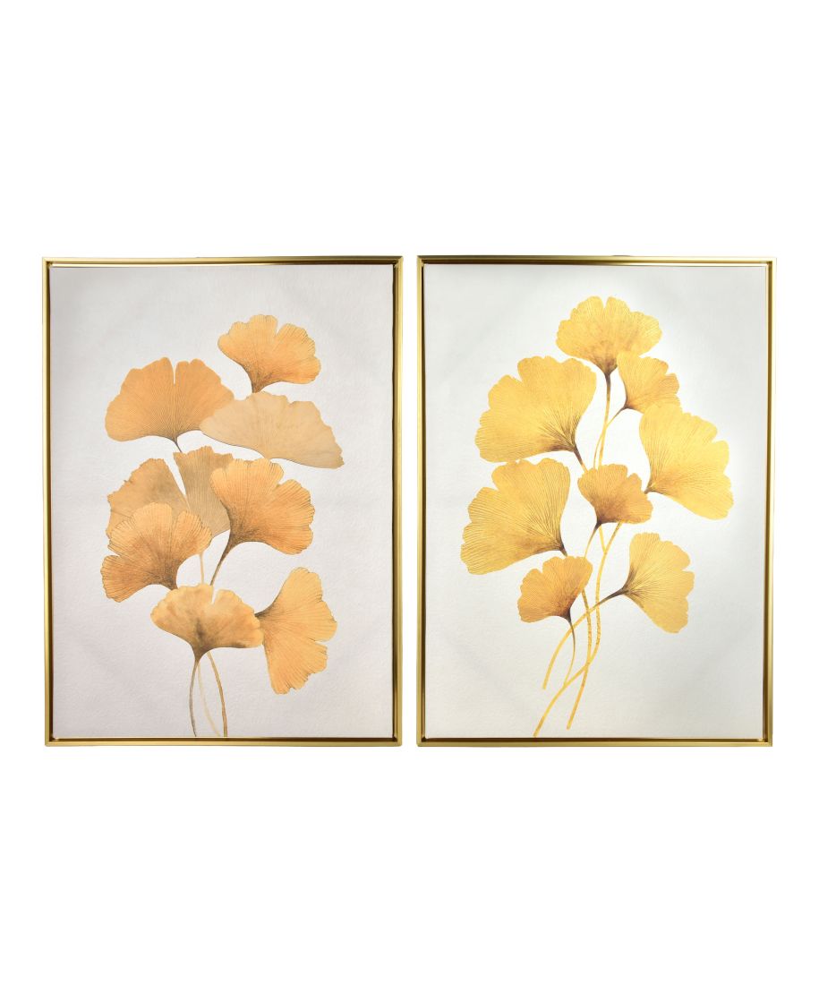 INGA Komplet 2 obrazów 50x70cm złoty miłorząb