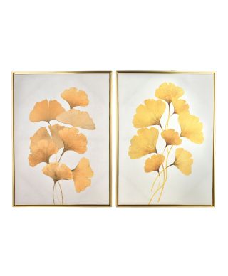 INGA Komplet 2 obrazów 50x70cm złoty miłorząb