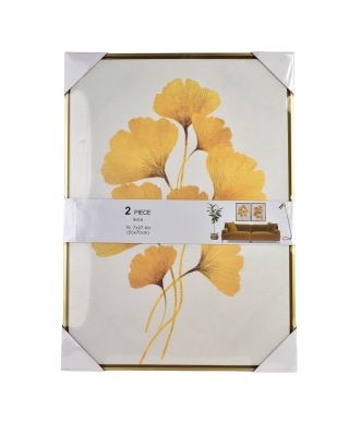 INGA Komplet 2 obrazów 50x70cm złoty miłorząb