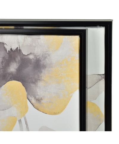 INGA Komplet 2 obrazów 40x40cm kwiaty czarno-złote