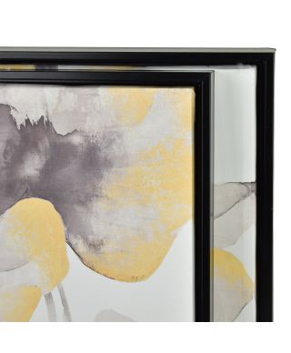 INGA Komplet 2 obrazów 40x40cm kwiaty czarno-złote