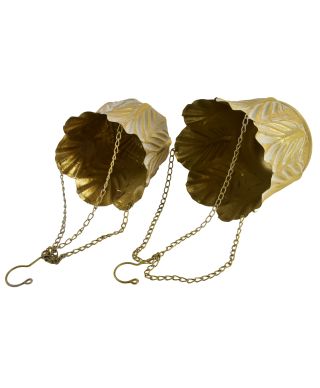 MARINA Komplet 2 osłonek wiszących Gold23x23x32/20x20x30cm