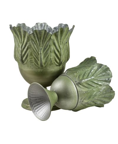 MARINA Komplet 2 osłonek dekoracyjnych green 27x27x34/21x21x29cm