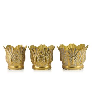 MARINA Komplet 3 osłonek dekoracyjnych Gold 28x28x20/25x25x20/20x20x20cm