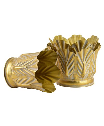 MARINA Komplet 3 osłonek dekoracyjnych Gold 28x28x20/25x25x20/20x20x20cm