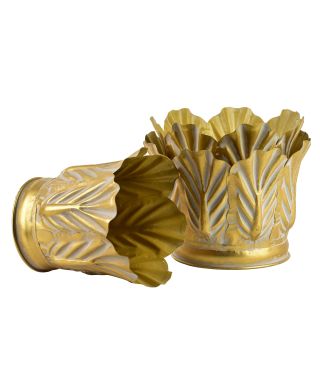 MARINA Komplet 3 osłonek dekoracyjnych Gold 28x28x20/25x25x20/20x20x20cm