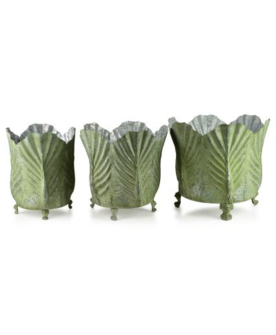 MARINA Komplet 3 osłonek dekoracyjnych green 47x47x42/39x39x40/32x32x39cm