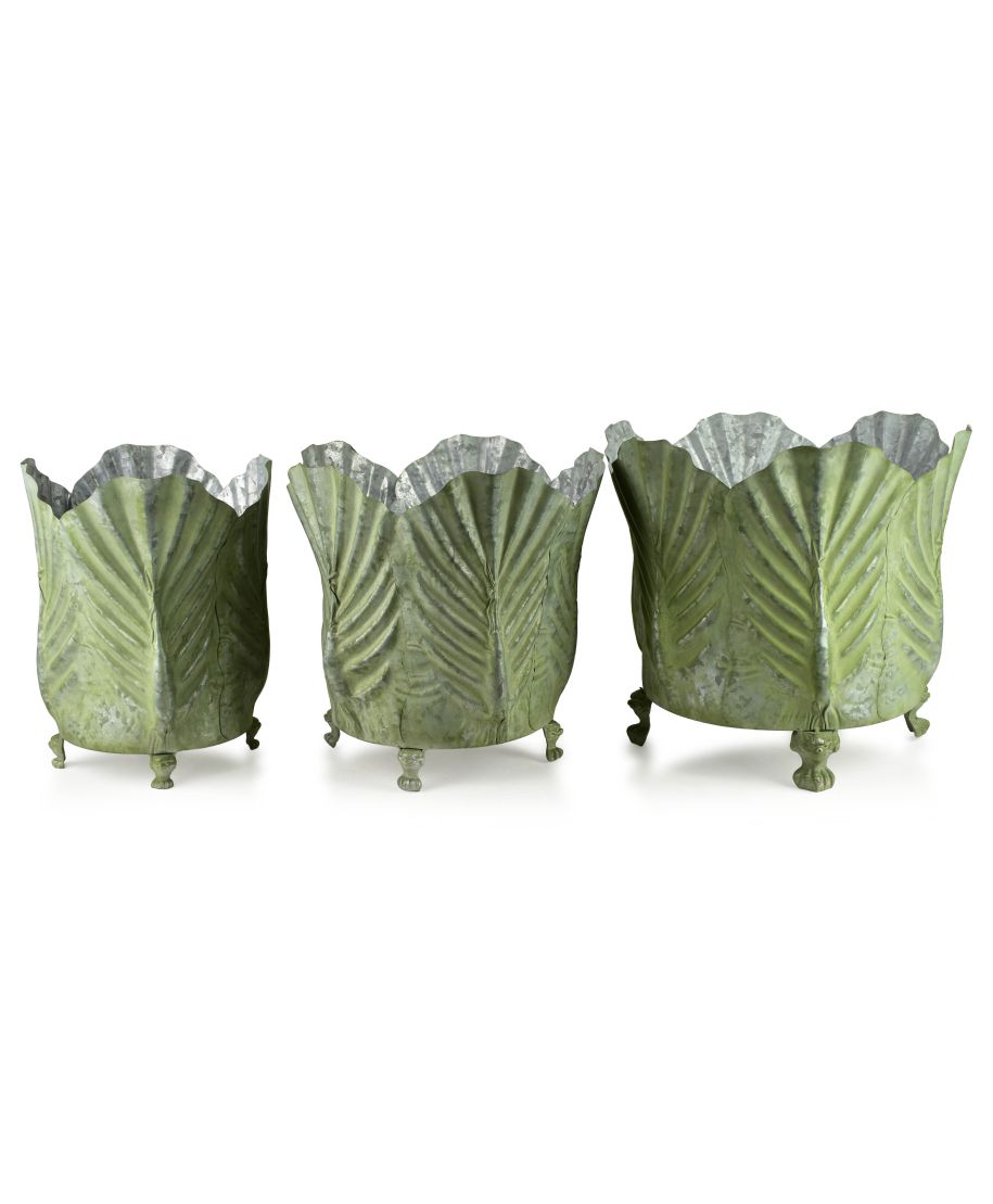 MARINA Komplet 3 osłonek dekoracyjnych green 47x47x42/39x39x40/32x32x39cm
